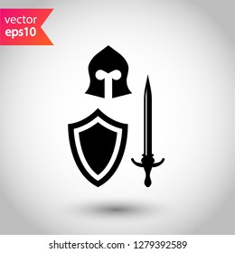 Warrior icon. Guardian vector sign. Warrior flat symbol