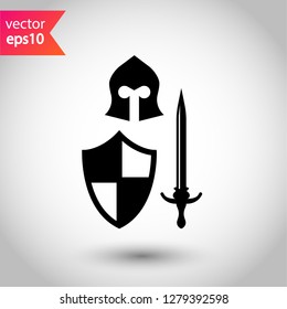 Warrior icon. Guardian vector sign. Warrior flat symbol