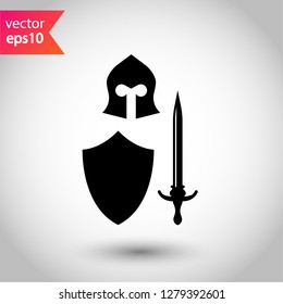 Warrior icon. Guardian vector sign. Warrior flat symbol