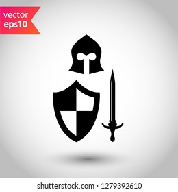 Warrior icon. Guardian vector sign. Warrior flat symbol
