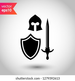 Warrior icon. Guardian vector sign. Warrior flat symbol