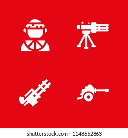 warrior icon set. machine gun, zulu and weapons vector icon for graphic design and web