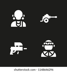 warrior icon set. massai, paintball and zulu vector icon for graphic design and web