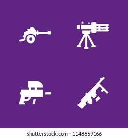 warrior icon set. paintball, machine gun and weapons vector icon for graphic design and web