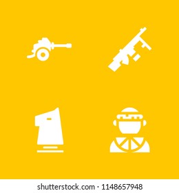 warrior icon set. weapons, knight and zulu vector icon for graphic design and web