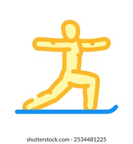 warrior ii virabhadrasana ii yoga color icon vector. warrior ii virabhadrasana ii yoga sign. isolated symbol illustration