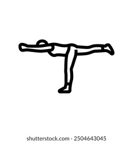 warrior iii virabhadrasana iii yoga line icon vector. warrior iii virabhadrasana iii yoga sign. isolated contour symbol black illustration