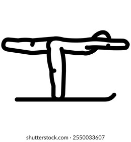 warrior iii virabhadrasana iii yoga linie symbol vektor. Krieger iii virabhadrasana iii Yoga-Zeichen. isoliertes Kontursymbol, schwarze Illustration