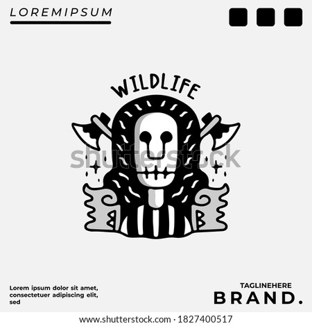 Warrior illustration with hipster style. Vector graphics for t-shirt prints and other uses.