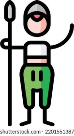 ilustración de material de elemento de diseño aislado de guerrero. Vector de fondo blanco