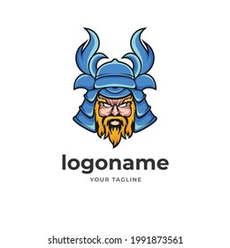 warrior japan samurai logo mascot for e sport gaming style 