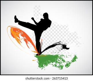 Warrior. Karate illustration. Vector