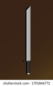 Warrior katana sword flat illustration