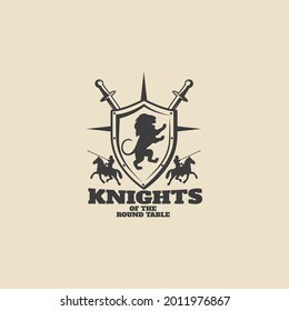 warrior knight emblem silhouette vector