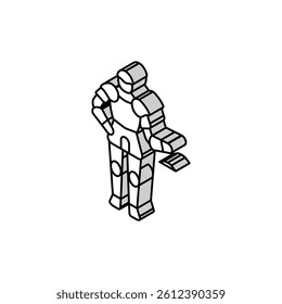 warrior knight isometric icon vector. warrior knight sign. isolated symbol illustration