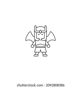 Warrior Knight Male Outline Icon, Logo, and illustration Vector