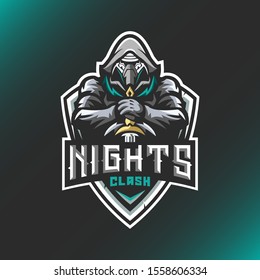 Warrior Knights Class Logo Mascot Vector Illustration