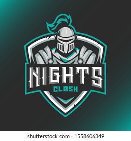 The Warrior Knights Logo Mascot Vector Illustration