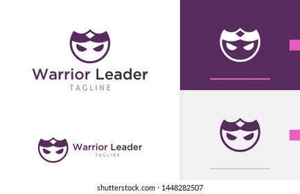 Warrior leader logo design, leader logo concept, warrior face icon, suitable for business and app logo or icon