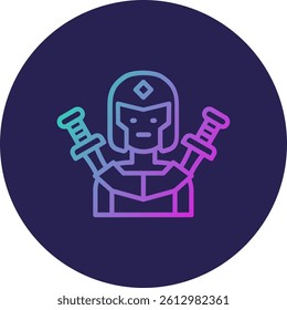 Warrior Line Circle Gradient Style