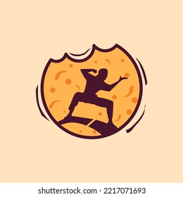 Elementos del logotipo de los guerreros para el logotipo de bocadillos, deporte, club. Ilustración vectorial en diseño plano.