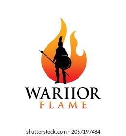 warrior logo name,fighter vector illustration,warrior icon element