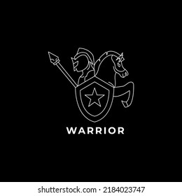 Warrior Logo On Black Background Stock Vector (royalty Free) 2184023747 