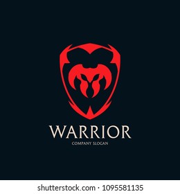 Warrior Logo. Warrior Shield Logo Template. 