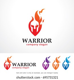 Warrior Logo Template Design Vector, Emblem, Design Concept, Creative Symbol or Icon