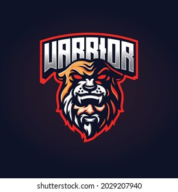 warrior mascot esport logo design