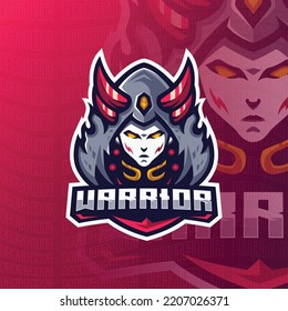 Warrior Mascot Esport Logo Design Illustration For Gaming Club