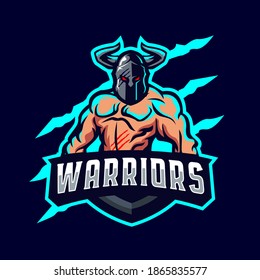 Warrior mascot logo design template