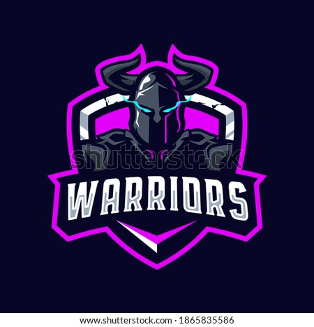 Warrior mascot logo design template