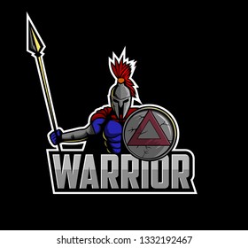 Warrior mascot logo. Warrior esport logo