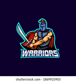 Warrior mascot logo icon vector concept