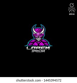 Warrior Mascot Logo for Sport and E sport isolated on dark Background