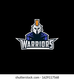 the warrior mascot logo vector, cartoon warrior logo illustration