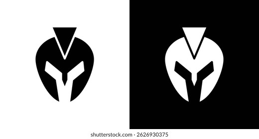 Warrior mask icon concept, vector illustration