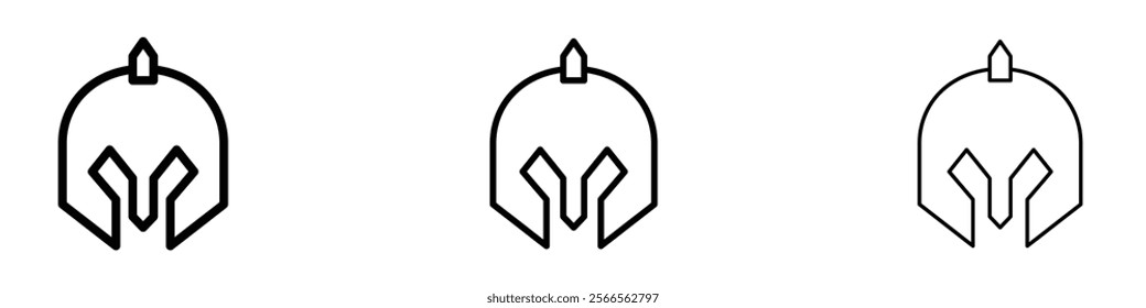 Warrior mask icon in tree different line stroke sizes.