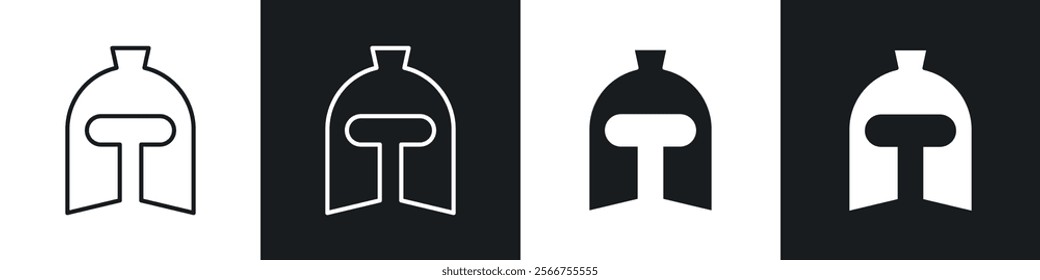 Warrior mask icons in Thin line black color. flat simple vector symbols illustration.