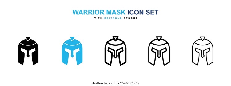 Warrior mask icons vector collection pack.