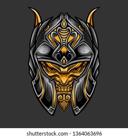 Warrior Mask Illustration Vector