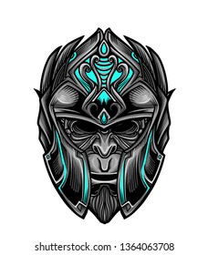 Warrior Mask Illustration Vector