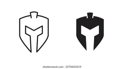 Warrior mask vector web icons set