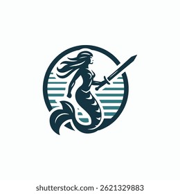 Warrior mermaid logo for sale.