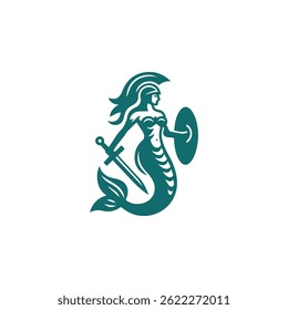 Warrior mermaid logo for sale.