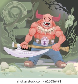 warrior monster with a battle ax