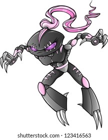 Warrior Ninja Cyborg Soldier Vector