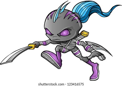 Warrior Ninja Cyborg Soldier Vector