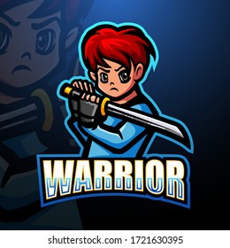 Warrior Ninja mascot esport logo design